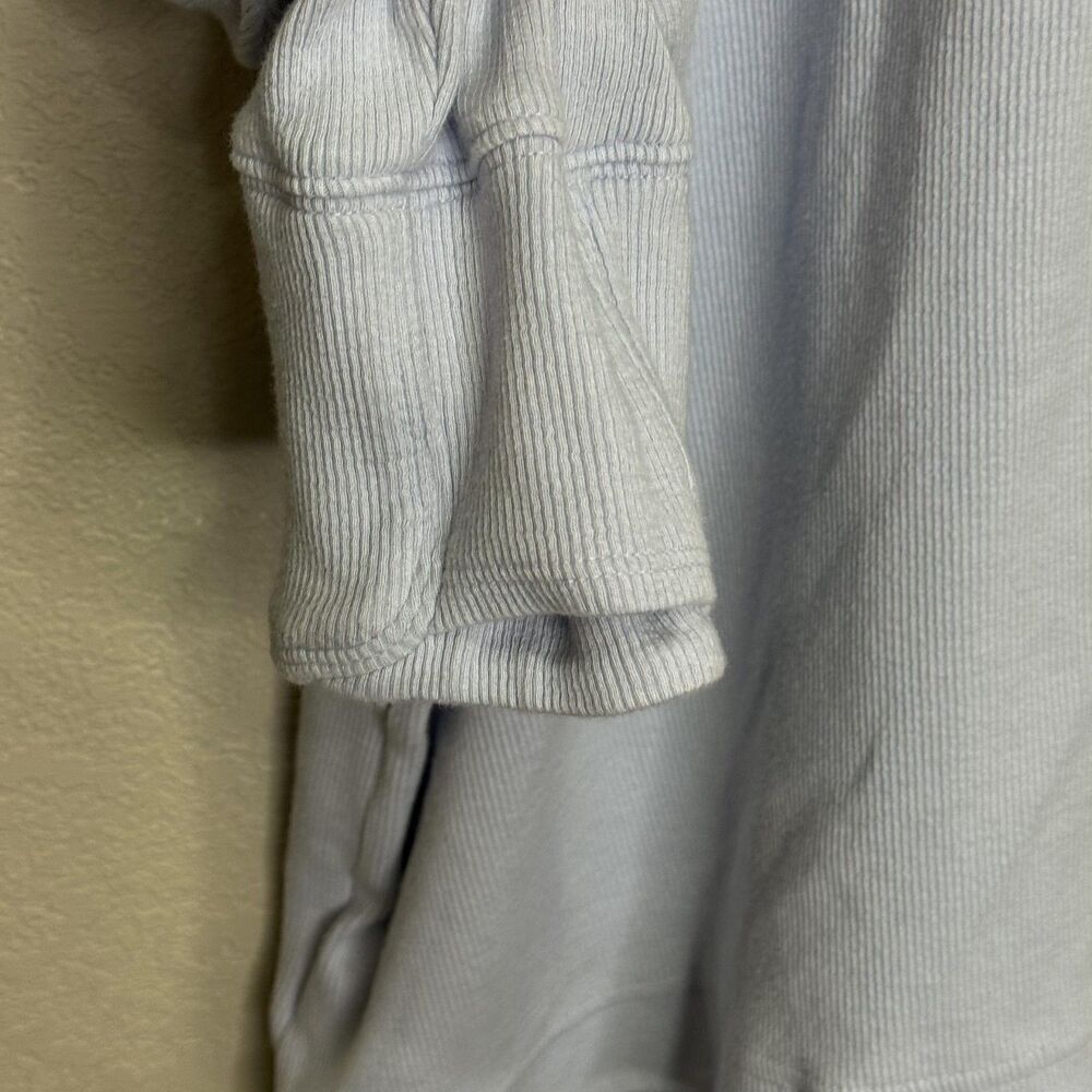 Athleta Cardigan Sweater Womens 1X Light Blue Open Front Draped Rib Knit Tencel - Picture 6 of 9